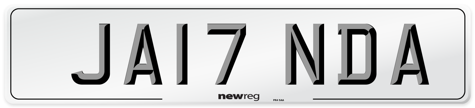 JA17 NDA Number Plate from New Reg